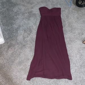 Revelry brand ,Dark plum, Chiffon strapless brides maids dress